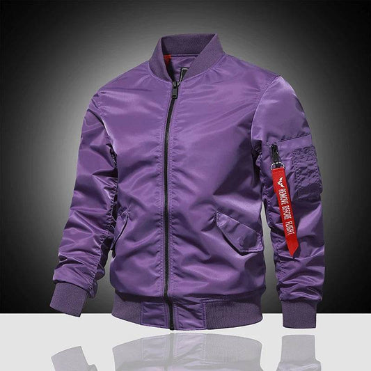 LANE JT Men's MA1 Pilot Jacket - Solid Color Casual Versatile Outerwear - Buy Center