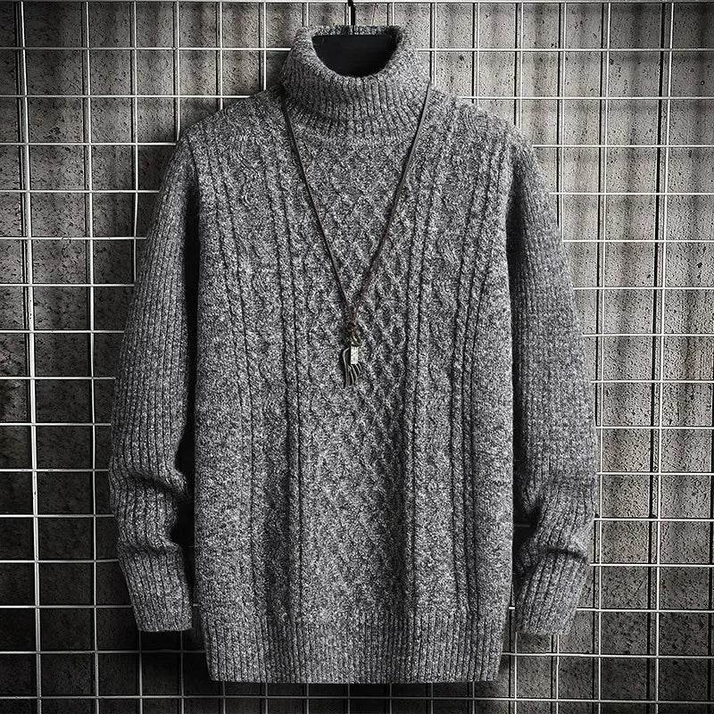 2025 Men's Winter Warm Turtleneck Sweaters Knitted Thick Pullover Casual Sweaters High Neck Knited Solid Color Jumpers for Men - Buy Center