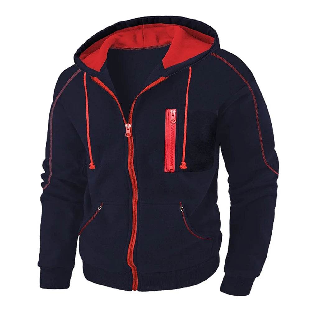 Men's Full Zip Hoodie Jacket - Casual Sportswear with Pocket - Buy Center