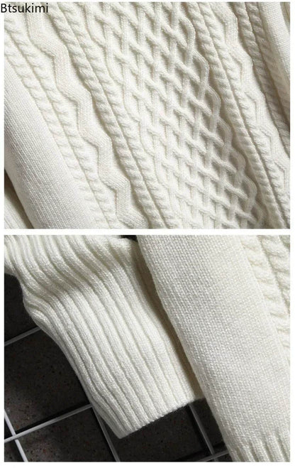 2025 Men's Winter Warm Turtleneck Sweaters Knitted Thick Pullover Casual Sweaters High Neck Knited Solid Color Jumpers for Men - Buy Center