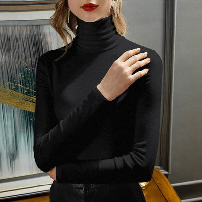 Oeak Slim Knitted Turtleneck Top - Casual Autumn/Winter Women Sweater - Buy Center