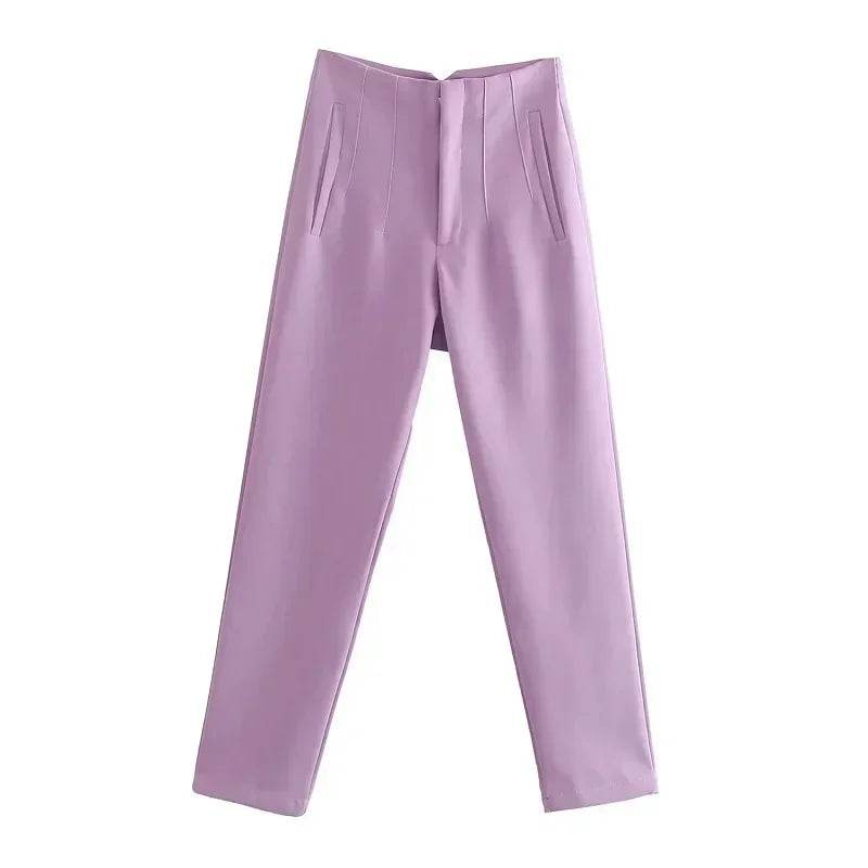 TRAF High Waist Women's Trousers - Office Wear & Casual Style - Buy Center