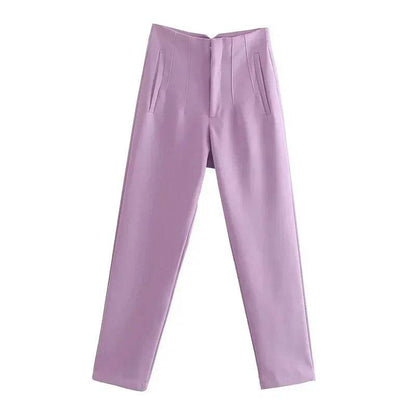 TRAF High Waist Women's Trousers - Office Wear & Casual Style - Buy Center