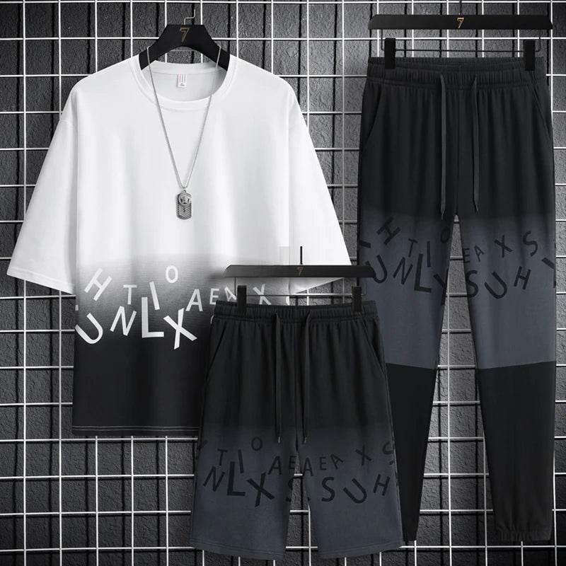 Men's Summer Fitness Sports Suit - Breathable Short Sleeve Set - Buy Center