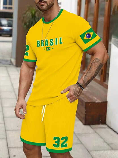 Men's Summer T-Shirt and Shorts Suit - Quick Dry Outdoor Wear - Buy Center