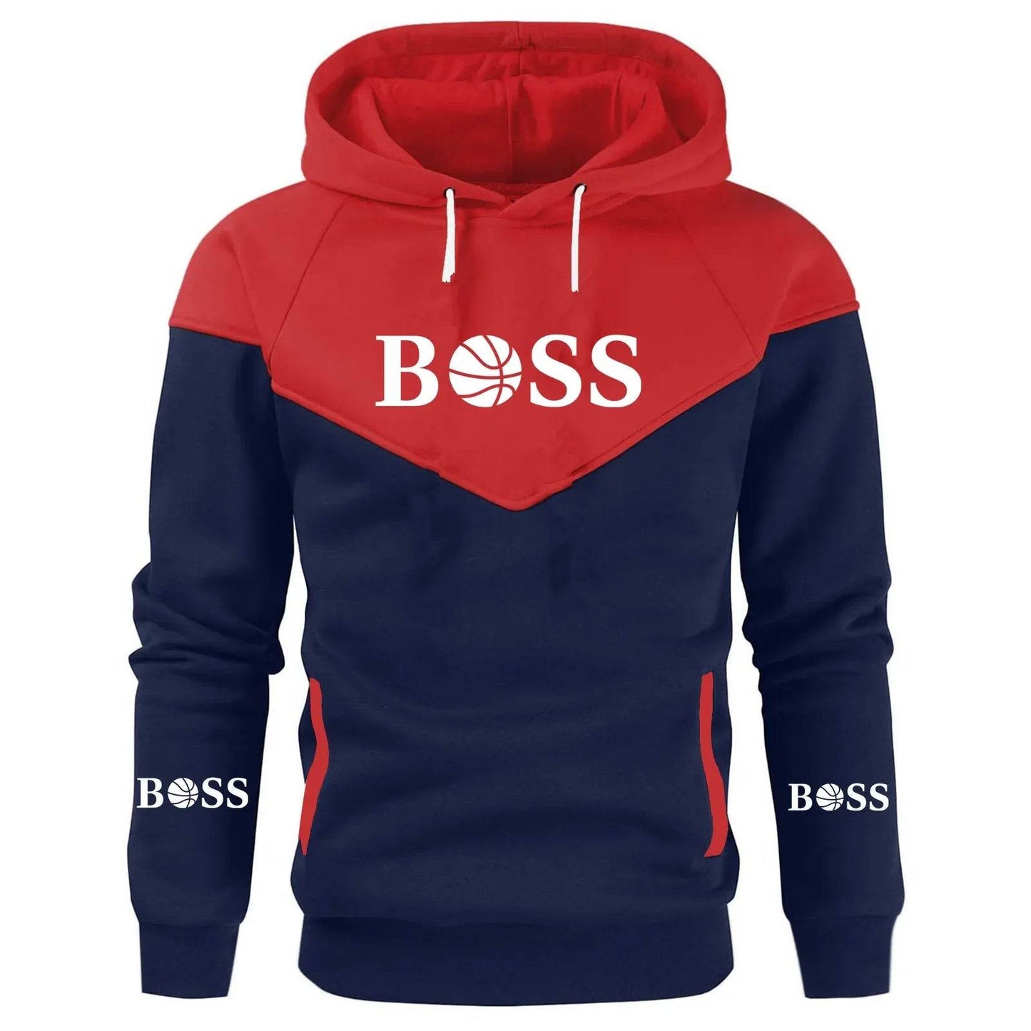 Men's Patchwork Hoodie - Fleece Thermal Sportswear for Fall Winter - Buy Center