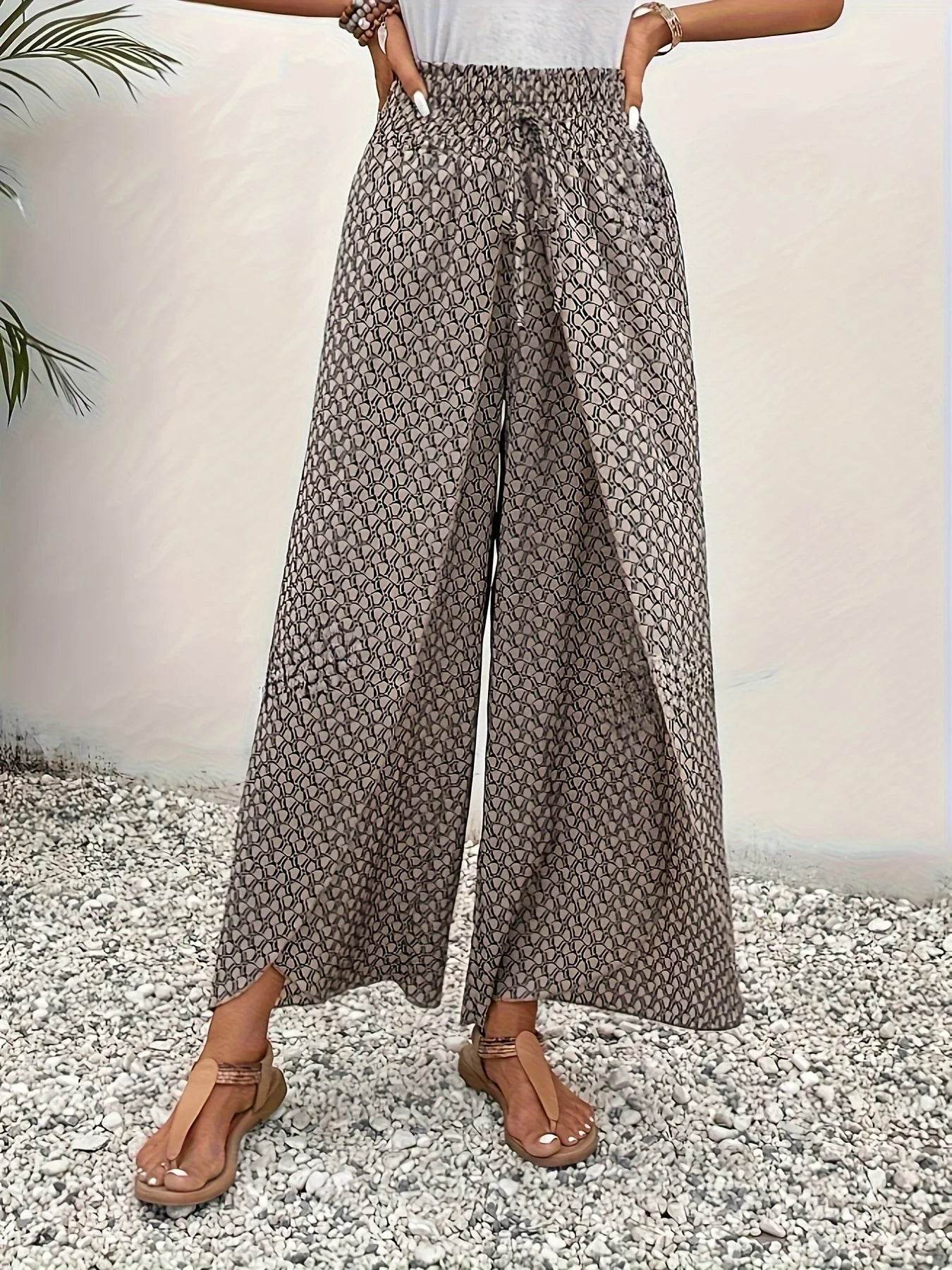 Elegant Wide Leg Pants for Women - Casual Beach Trousers - Buy Center