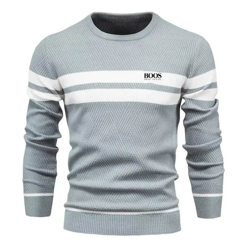 New Autumn Pullover Men's Sweater O-neck Patchwork Long Sleeve Warm Slim Sweaters Men Casual Fashion Sweater Men Clothing - Buy Center