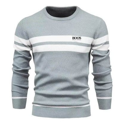 New Autumn Pullover Men's Sweater O-neck Patchwork Long Sleeve Warm Slim Sweaters Men Casual Fashion Sweater Men Clothing - Buy Center