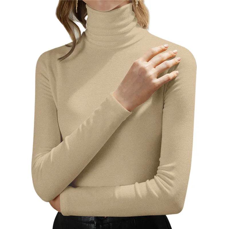 Oeak Slim Knitted Turtleneck Top - Casual Autumn/Winter Women Sweater - Buy Center