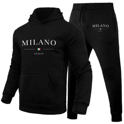 Milano Print Men's Luxury Hoodie Set - Casual Jogging Tracksuit - Buy Center