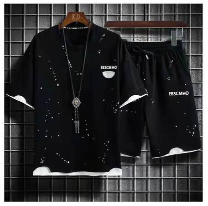 Plus Size 7XL Summer Men's Tracksuit - Casual Patchwork Set - Buy Center