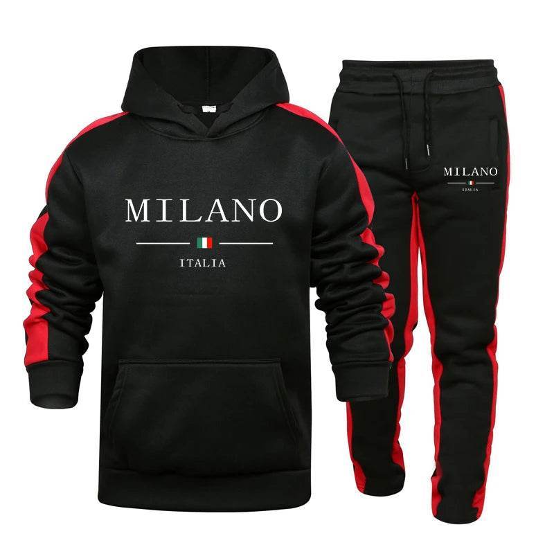 Casual Men's Tracksuit Set - Printed Hooded Sweatshirt & Joggers - Buy Center