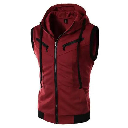 Fashionable Men's Hooded Vest - Slimming Sleeveless Tank Top in 3 Colors - Buy Center