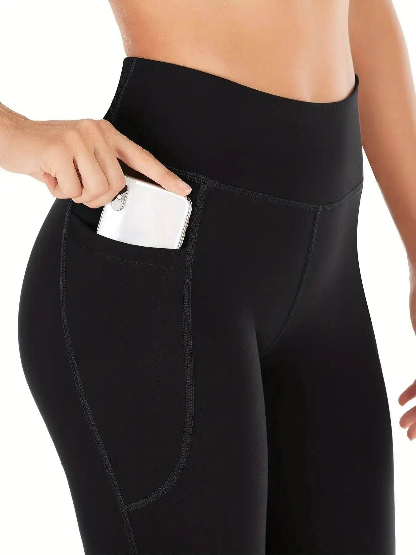 Women's High Waist Flared Yoga Pants with Pockets - Fitness Essential - Buy Center