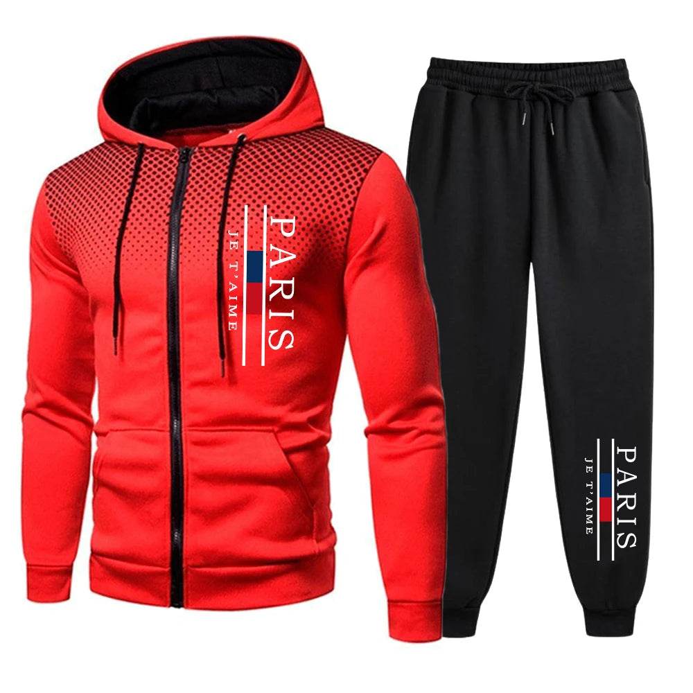 Men's Casual Fashion Tracksuit - Zipper Jacket & Jogging Pants Set - Buy Center