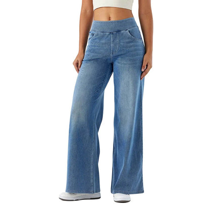 YOUYEDIAN Women’s High Waist Baggy Jeans - Retro Wide Leg Denim - Buy Center