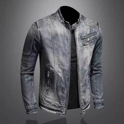 Wulend Men’s Slim Fit Denim Jacket - Casual Zipper Coat for Autumn - Buy Center