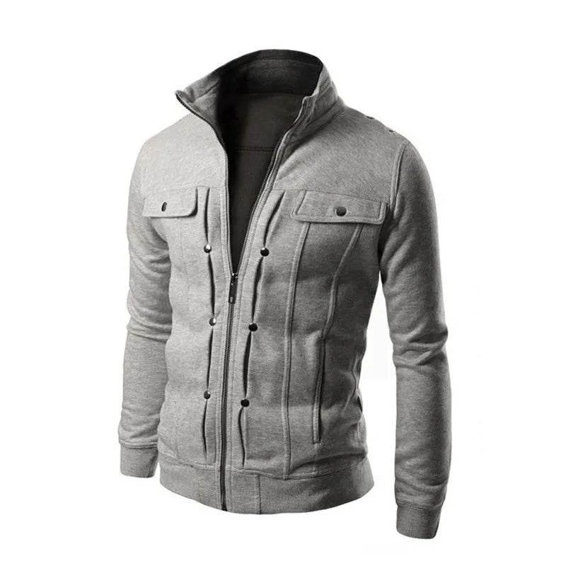 Men's Casual Zipper Jacket - Spring Autumn Stand Collar Outerwear - Buy Center