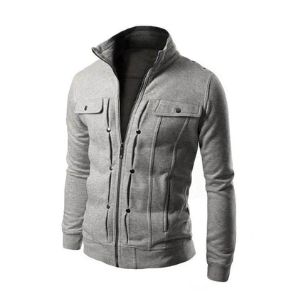 Men's Casual Zipper Jacket - Spring Autumn Stand Collar Outerwear - Buy Center