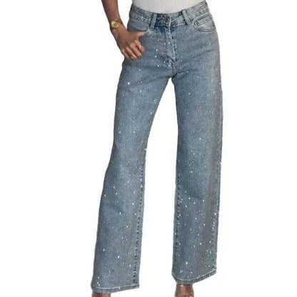 Wulend Women's High Waist Distressed Jeans - Vintage Streetwear Style - Buy Center