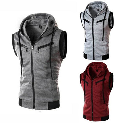 2023 Men's Hooded Sleeveless Cardigan Vest - Plus Size S-4XL Streetwear - Buy Center