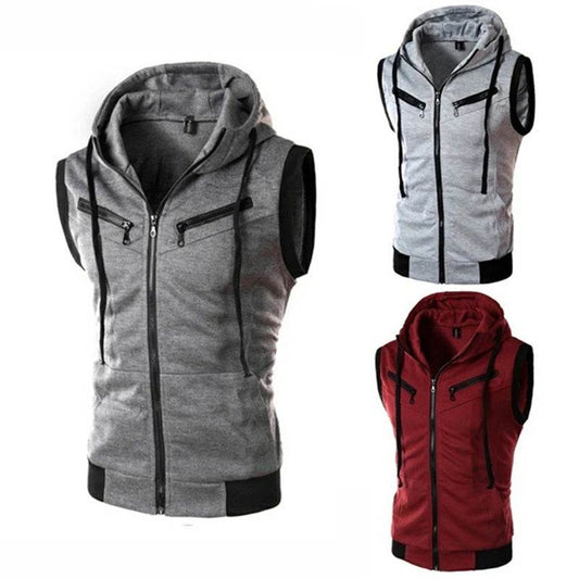 2023 Men's Hooded Sleeveless Cardigan Vest - Plus Size S-4XL Streetwear - Buy Center