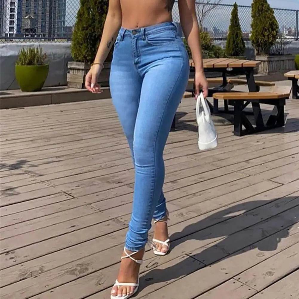 2022 Women’s High Waist Skinny Jeans - Elastic Pencil Pants - Buy Center