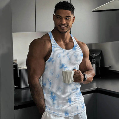 Men's Summer Knit Fitness Vest - Breathable Slim Vertical Stripes Tank Top - Buy Center