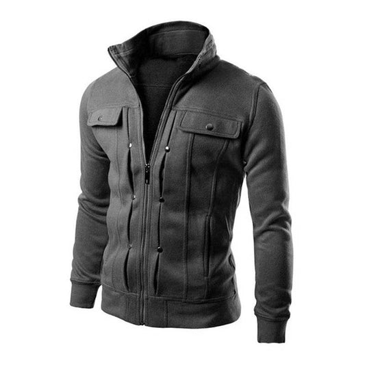 Men's Casual Zipper Jacket - Spring Autumn Stand Collar Outerwear - Buy Center