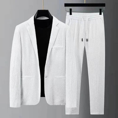 2024 Men's Casual Suit Set - High-End Fashion, Long Sleeves, Korean Style - Buy Center