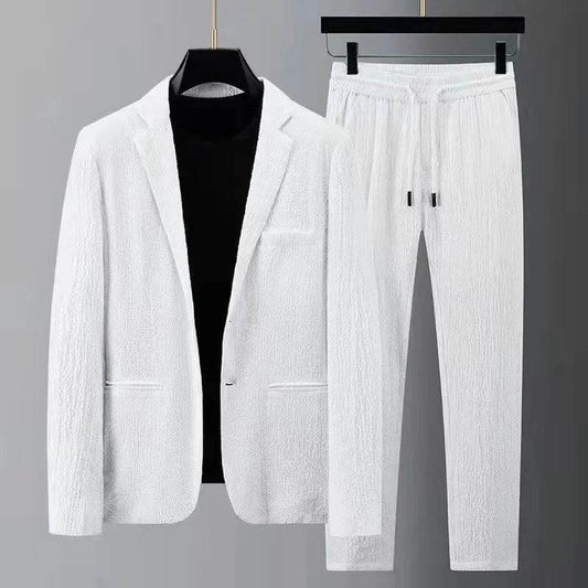 2024 Men's Casual Suit Set - High-End Fashion, Long Sleeves, Korean Style - Buy Center