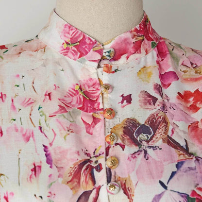 Elegant Australian Vacation Dress - Floral Button & Belt Design - Buy Center