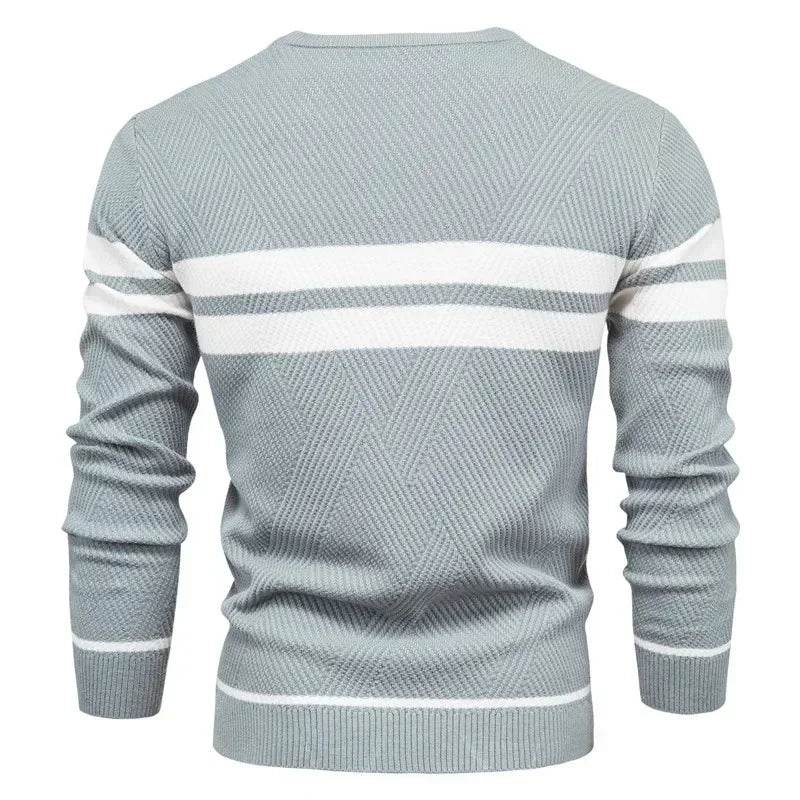 New Autumn Pullover Men's Sweater O-neck Patchwork Long Sleeve Warm Slim Sweaters Men Casual Fashion Sweater Men Clothing - Buy Center