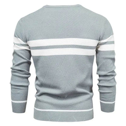New Autumn Pullover Men's Sweater O-neck Patchwork Long Sleeve Warm Slim Sweaters Men Casual Fashion Sweater Men Clothing - Buy Center