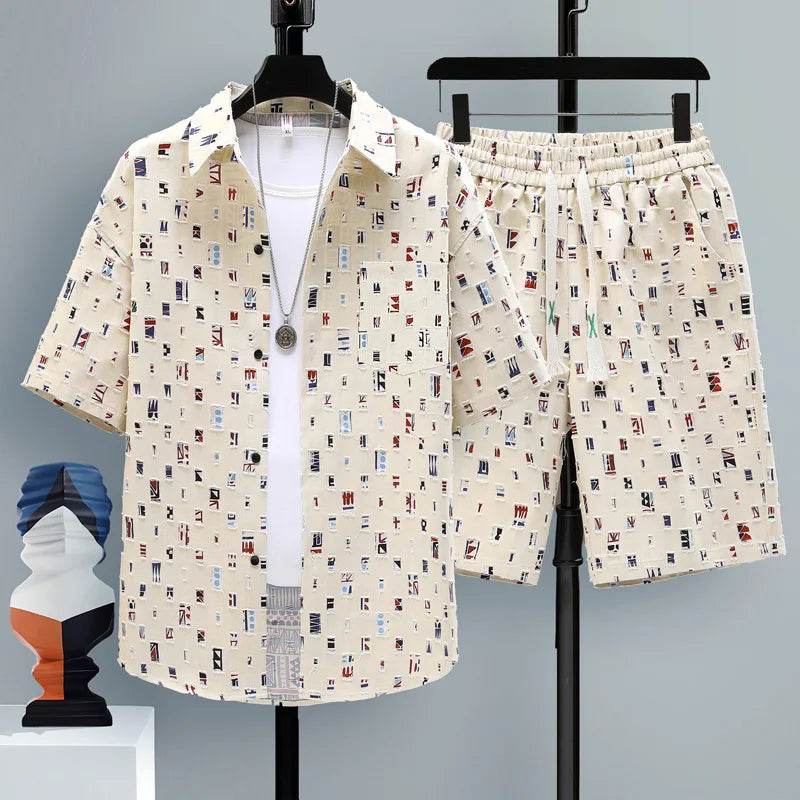 Men's Summer 2-Piece Tracksuit Set - Casual Oversized Streetwear - Buy Center