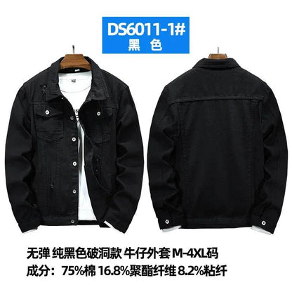 Wulend Men's Denim Jacket - Casual Turn Down Collar Coat for Autumn - Buy Center