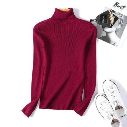 Women's Knitted Turtleneck Pullover - Autumn Winter Sweater - Buy Center