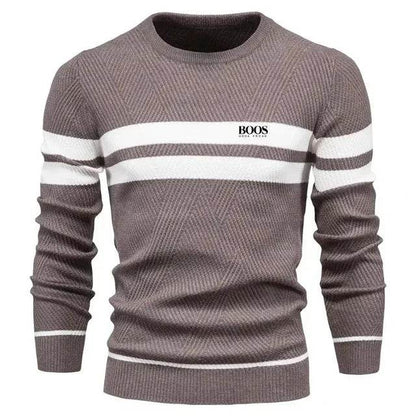 New Autumn Pullover Men's Sweater O-neck Patchwork Long Sleeve Warm Slim Sweaters Men Casual Fashion Sweater Men Clothing - Buy Center