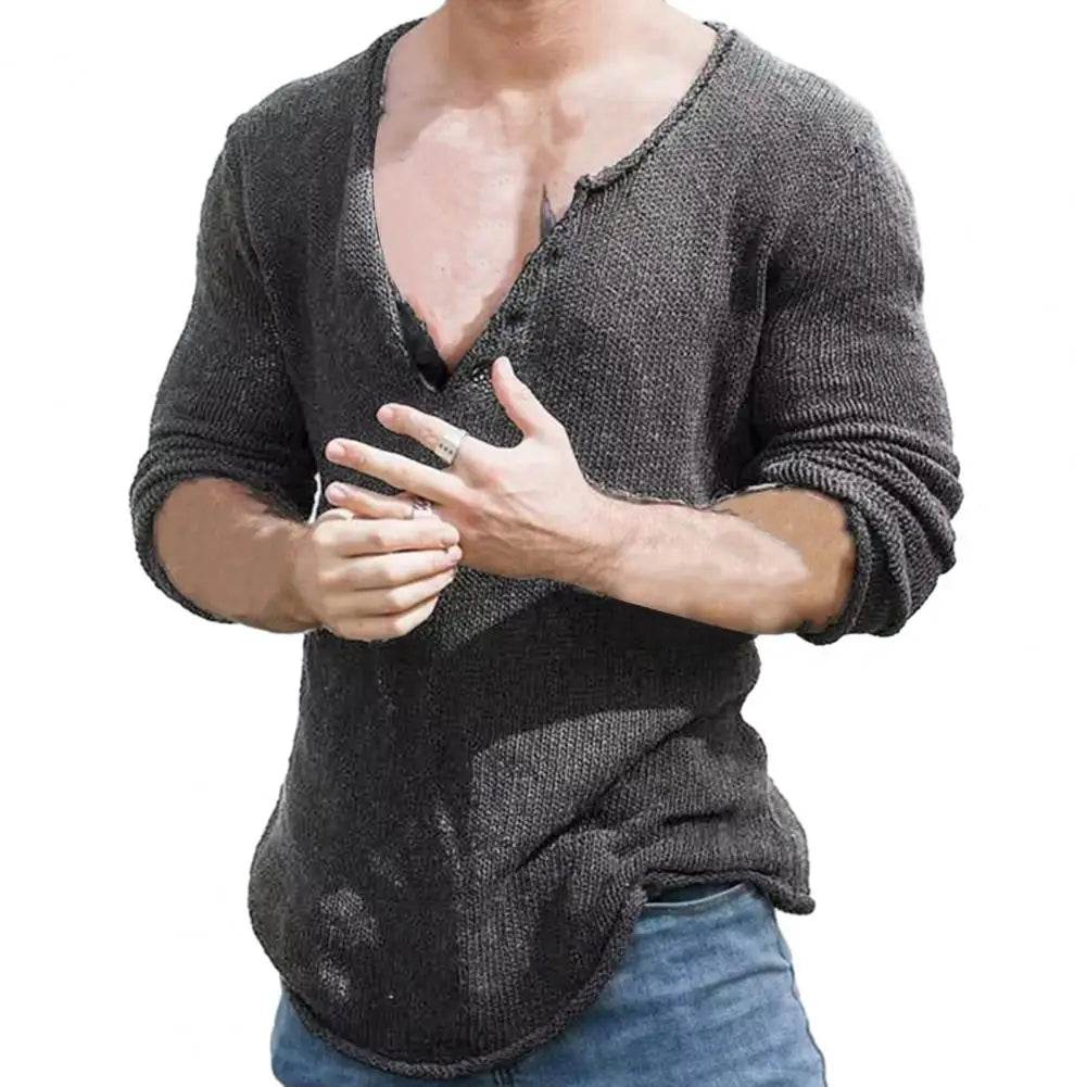 Men Autumn Sweater Chic Comfortable Men Autumn Sweater Knitted Bottoming Sweater - Buy Center