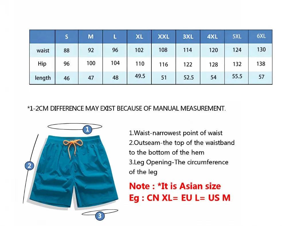 Men’s Elastic Waist Jogging Shorts - 3D Print Beach Board Shorts - Buy Center