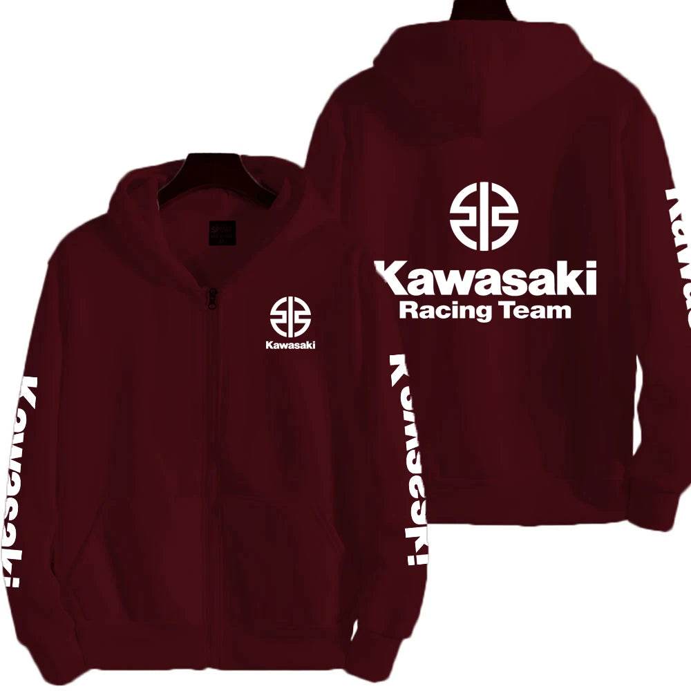 Kawasaki Racing Zip Up Hoodie for Men - Casual Spring Autumn Fashion - Buy Center