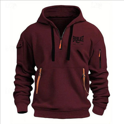 Stylish Men's Printed Hoodie - Multi-Zipper Design for Casual Comfort - Buy Center