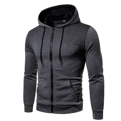 Men's Zip Up Hoodie - Polka Dot Print, Casual Slim Fit Sweatshirt - Buy Center