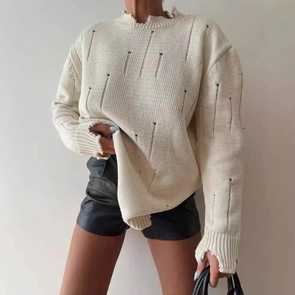 Women's Oversize Turtleneck Sweater - Thick Vintage Chunky Knit - Buy Center