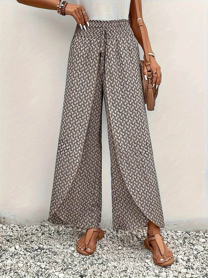 Elegant Wide Leg Pants for Women - Casual Beach Trousers - Buy Center