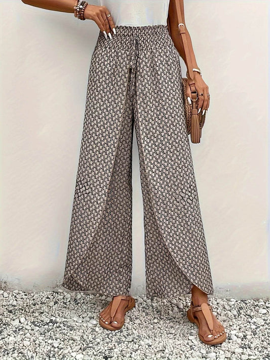 Elegant Wide Leg Pants for Women - Casual Beach Trousers - Buy Center