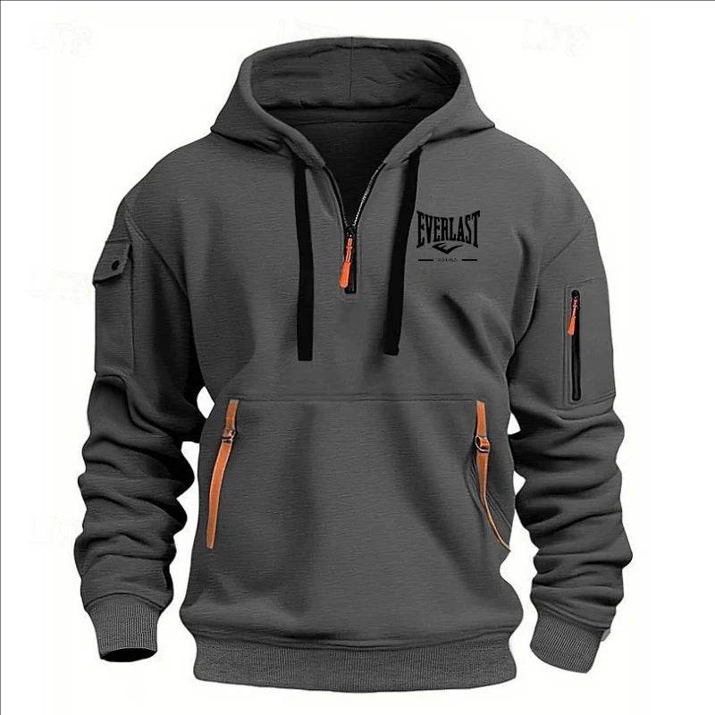 Stylish Men's Printed Hoodie - Multi-Zipper Design for Casual Comfort - Buy Center