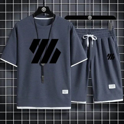 Men's Casual Sports Suit - Short Sleeve Tracksuit Summer Set - Buy Center