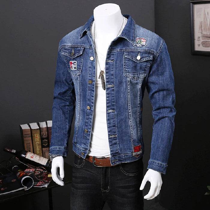 Embry Loor Men's Denim Jacket - Stylish Blue & Black Outerwear for Autumn - Buy Center